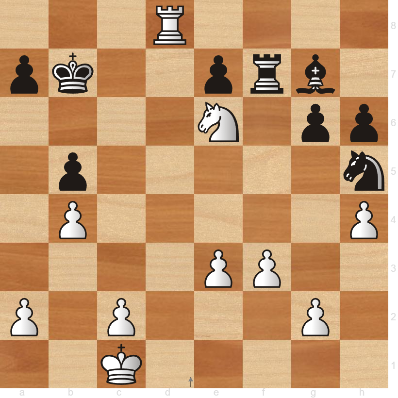 Een stelling om van te genieten als je de uitkomst niet kent. Wit aan zet en wint.